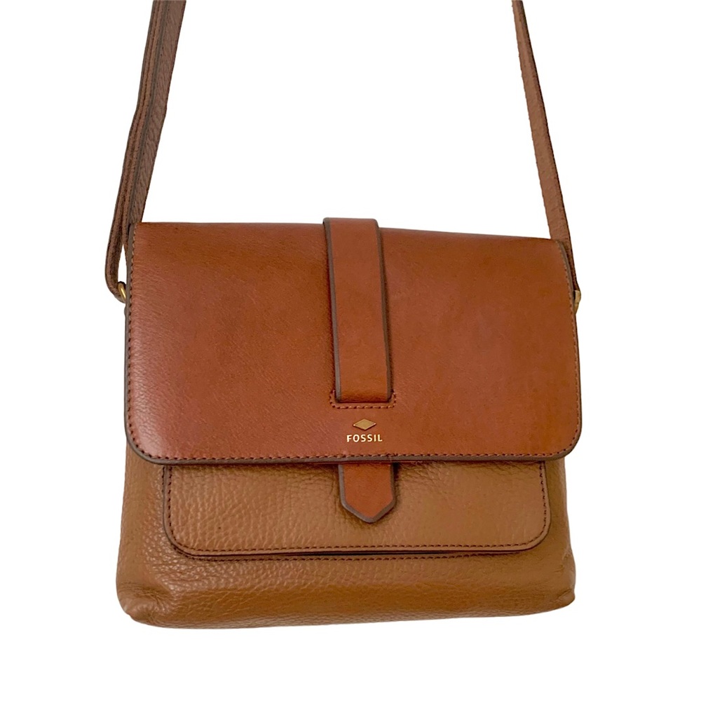 Fossil Tan/Brown Leather Crossbody Bag